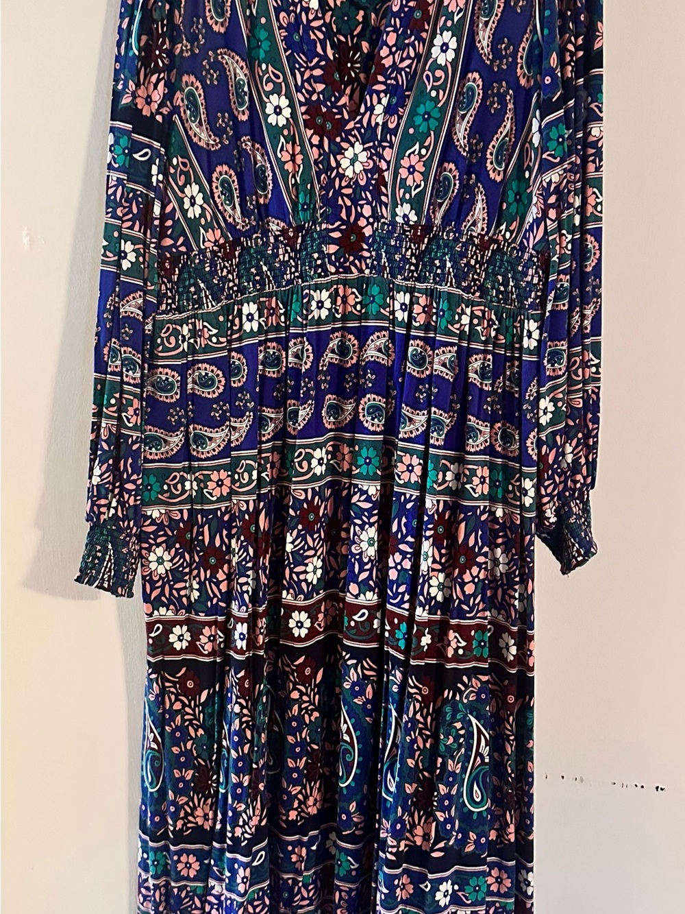 Boden Navy Floral Paisley Tiered Maxi Dress - Picture 2 of 5
